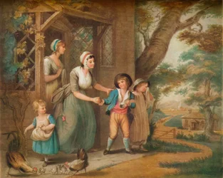 Går i skole, c1800-tallet