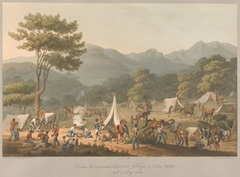 10. tropp slog lejr nedenfor landsbyen Villa Velha den 19. maj 1811