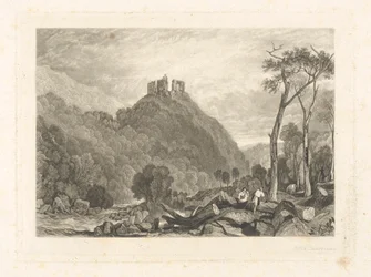 Okehampton Castle, ved floden Okement