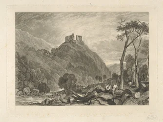 Okehampton Castle, ved floden Okehampton