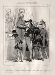 De franske malere skiller sig ud i år for originaliteten af ​​deres toilet, 1840.