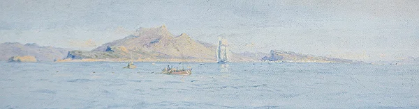 En solskinsdag ud for kysten, Villefranche sur Mer, ca. 1885 (olie på lærred lagt ned)
