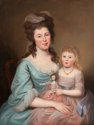 Peggy Sanderson Hughes og hendes datter, ca. 1788-89