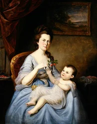 Portræt af fru David Forman og barn, ca. 1785 (olie på lærred)