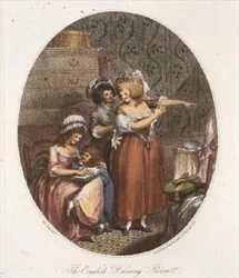 The English Dressing Room, graveret af P.W. Tomkins (1760-1840) (akvatint) (se også 64847, 6484848 & 64850)
