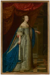 Portræt af en kvinde i fuld længde, traditionelt identificeret som Henrietta Maria, dronning af England