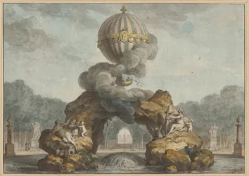 Projekt af en springvandsdekoration med en Charlière, 1783.
