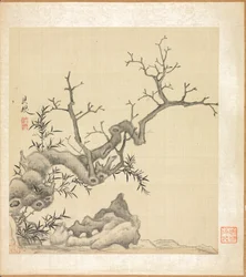 Malerier efter antikke mestre: Rock, Old Tree og Bamboo