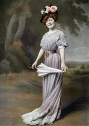 Den franske komiker Amelie Dieterle som Blanche i skuespillet "La ponette", Paris, foto af Cheri Rousseau fra avisen "Le Theatre" 1. august