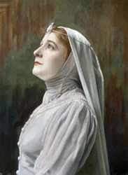 Operasanger Berthe Lamare som Ghyslaine i operaen "Ghyslaine", foto af Cheri Rousseau og Glauth fra det franske blad "Le Theatre" maj 1908