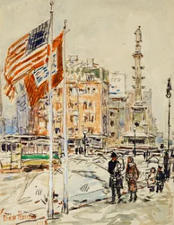 Flag, Columbus Circle