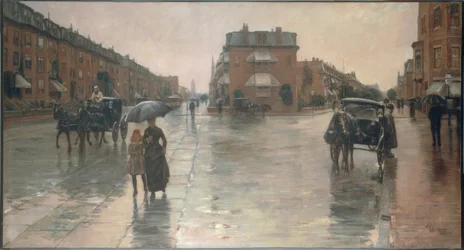 Regnvejrsdag i Boston, 1885