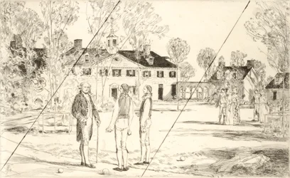 Washington på Mount Vernon (annulleret plade fra porteføljen „George Washingtons tohundredårsoptog“)