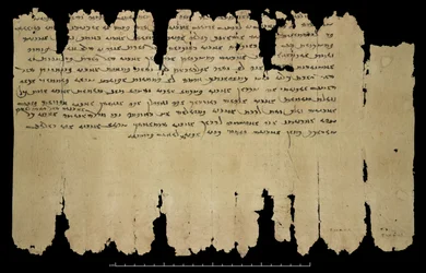 Gamle sogdiske breve 1 og 2 (312 eller 313). Dunhuang (Gansu-provinsen, Kina), Vol. XII, Or. 8212/92 (pen og blæk på papir)