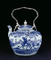 Kinesisk tekande med europæisk hank, overgangsperiode, ca. 1640 (porcelæn med sølv)