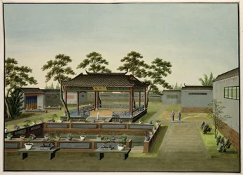 Havescene, ca. 1820-40 (wc på papir)