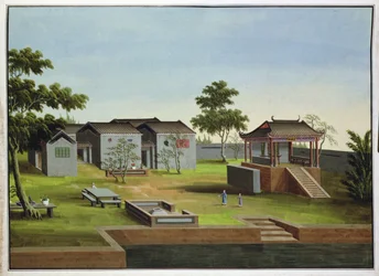 Havescene, ca. 1820-40 (wc på papir)