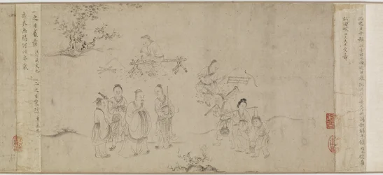 Illustrationer af syvende måned fra Odes of Bin, Song-dynastiet eller Yuan-dynastiet, midten af det 13.-midten af det 14. århundrede (blæk på papir)