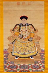 Portræt af den kinesiske kejser Qianlong under en ceremoni