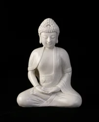 Siddende Buddha, Fujian-provinsen, Ming- eller Qing-dynastiet (keramik)