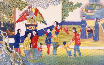Tchoung Tsieou Chang Yué (træbloktryk)