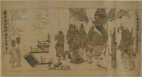 Buddha henvender sig til Yamaraja ved Kusinagara, 12.-13. århundrede