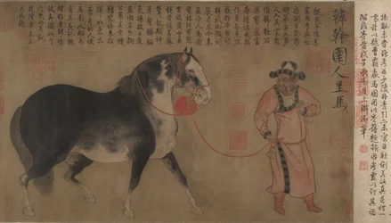 Hingst med brudgom, håndscroll