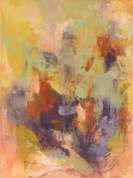 Abstrakt komposition, Organic series VI, 2023 (olie på hørlærred)