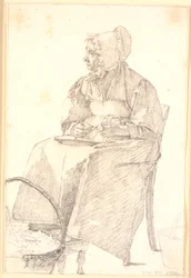Kunstnerens moder bælger ærter
