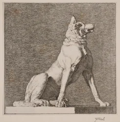 En siddende hund efter en antik på Charlottenborg