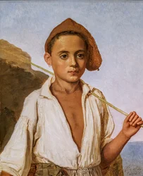 A Capri Fisher Boy, ca. 1839 (olie på papir monteret på karton)