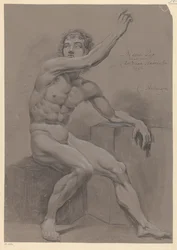 Siddende mand nøgen, set fra siden (3. præmie 1796)