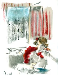 Claudine a Paris af Willy og Colette Willy, udgivet i 1946 (farve litho)