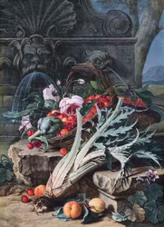 Stilleben med romersk mascherone