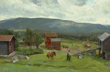 Mand på græsningen, Hiaasen, juni 1893 (olie på lærred)