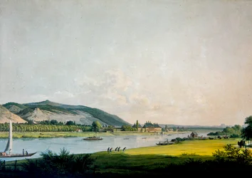 Pillnitz og dens omgivelser, nær Dresden (farvegravering)