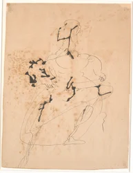 Stående kvindefigur.