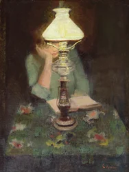 Oda med lampe (olie på lærred)