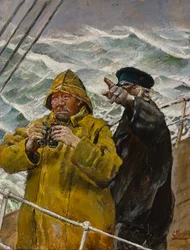 På uret (olie på lærred)