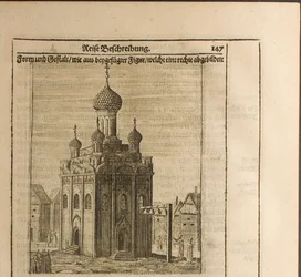 Katedralen i Kreml i Moskva Illustration fra rejser til den store hertug af Muscovy og slægten