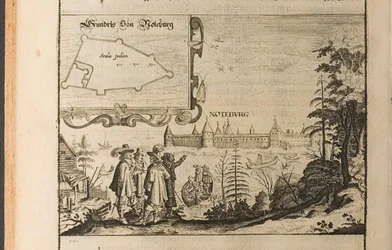 Nöteborg Illustration fra Rejser til den store hertug af Muscovy og kongen af Persien af Adam Ol