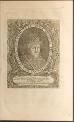 Portræt af zaren Michail I Fyodorovich Illustration fra rejser til den store hertug af Muscovy