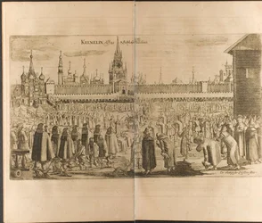 Æselvandringen i Moskva Kreml Illustration fra rejser til den store hertug af Muscovy og t.