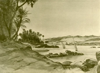 Feluccas ved Nilen, Egypten, 1898.