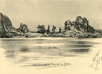 Første katarakt nær øen Philae på Nilen, Egypten, 1898.