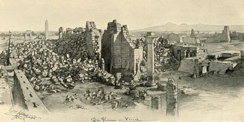Ødelagte templer i Karnak, Egypten, 1898.