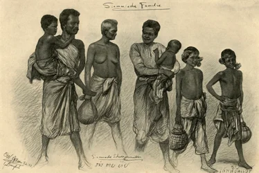 Siamesisk familie, Bangkok, 1898.