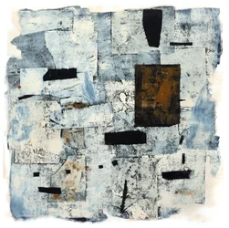 Ochre Door, 2016 (monotryk maling/collage)