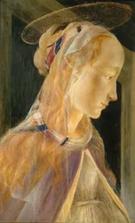 Hovedet af Magdalene (efter Sandro Botticelli) (tempera på panel)