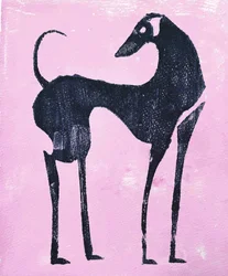Abstrakt lyserød greyhound